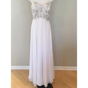 White Long Evening Gown